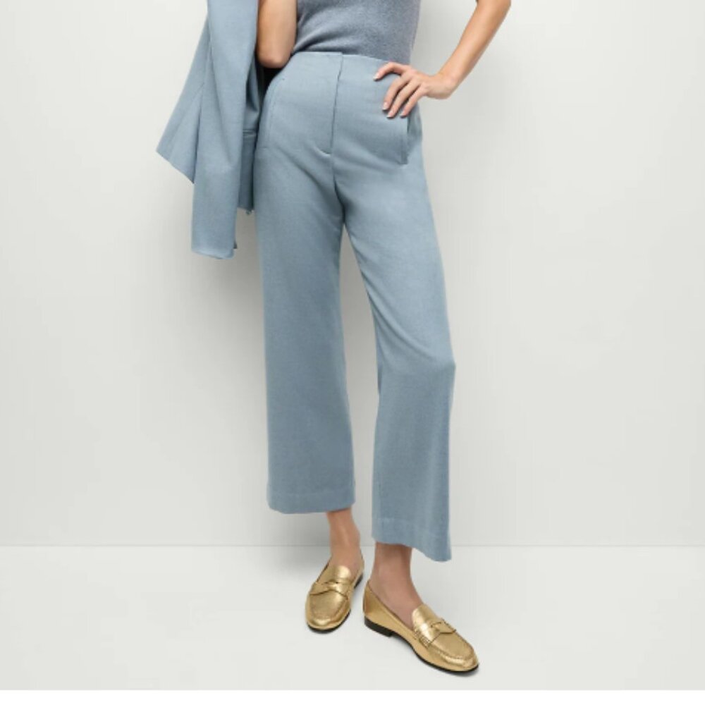 Veronica Beard Dova Pant smoke blue Wide-Leg Trousers 6